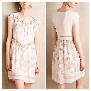 ANTHRO Calliope Embroidered Swing Dress